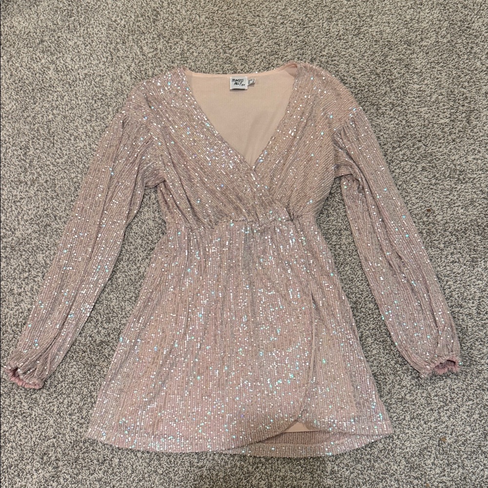 Princess Polly Sequin Pink mini dress